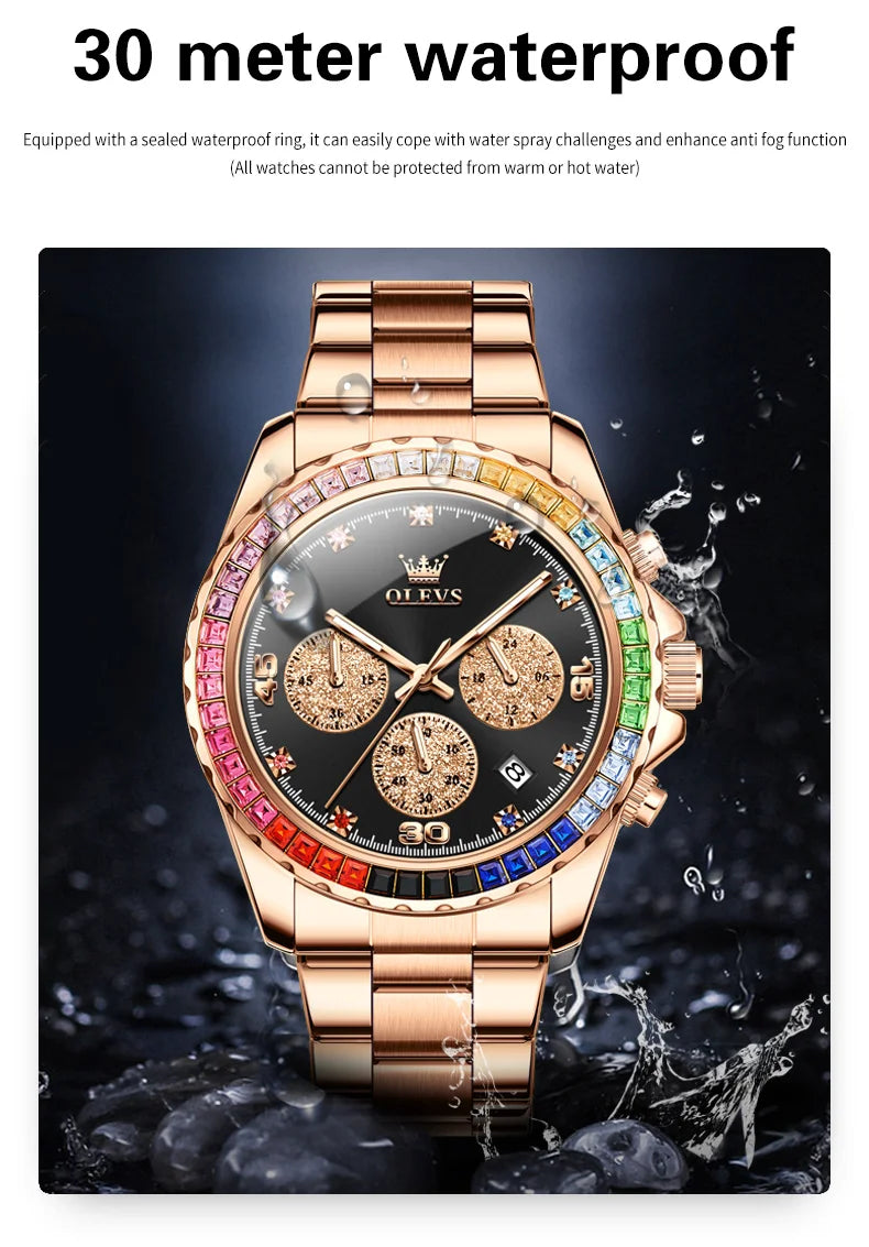 OLEVS 2939 Watches For Man Original Brand Multifunctional Quartz Watch Waterproof Luminous Stainless Steel Men Watches Reloj