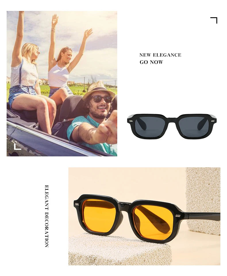 Classic Small Square Sun Glasses Women Men High Quality Sunglasses Travel Driving Candy Color Shades UV Protective Glasses