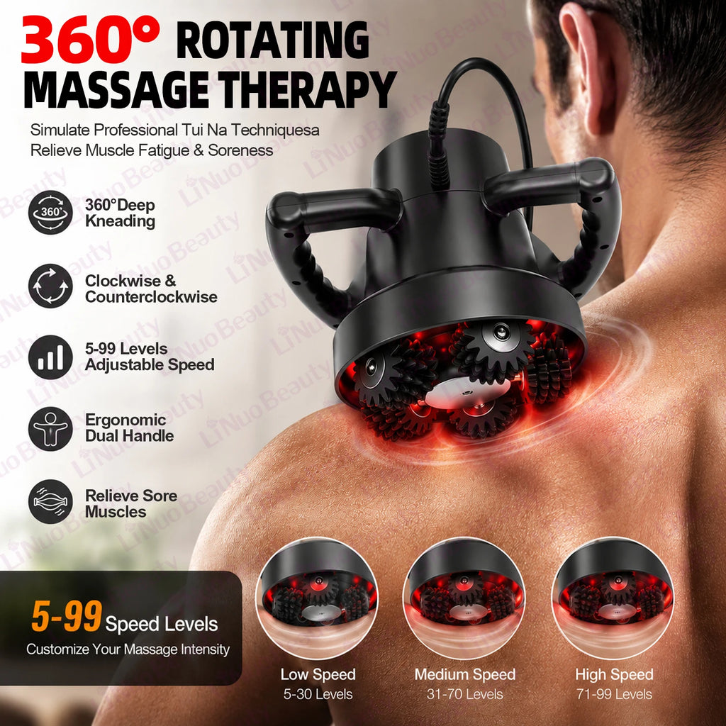 2026 New Handheld Infrared Rotating Body Massager 360 Degree Roller Vibrating Cellulite Remover Muscle Relaxing Machine