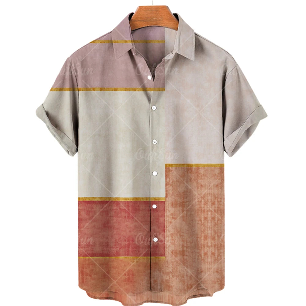 Men's Hawaiian Shirts Men's Short Sleeved Vintage Shirt Men's Fashionable Summer Beach Tops Loose And Comfortable men's Clothing
