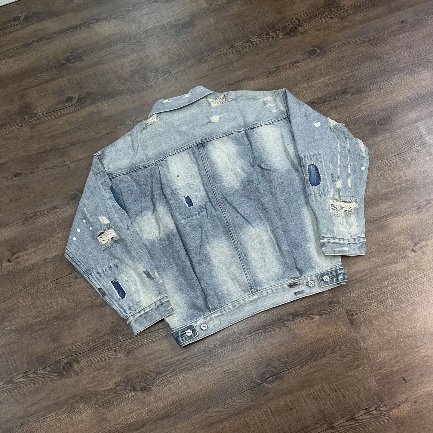 Yao Fashion SAINT OF MICHAEL Damaged Aged Ripped Denim Jackets Streetwear Loose Oversize Unisex High Quality Jacket For Men