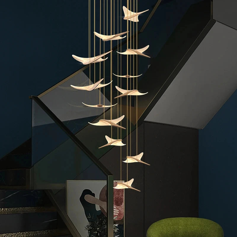 Modern Staircase Branch Chandelier New Luxury Home Hotel Iobby Decoration LED Indoor Lighting Customizable Chandelier