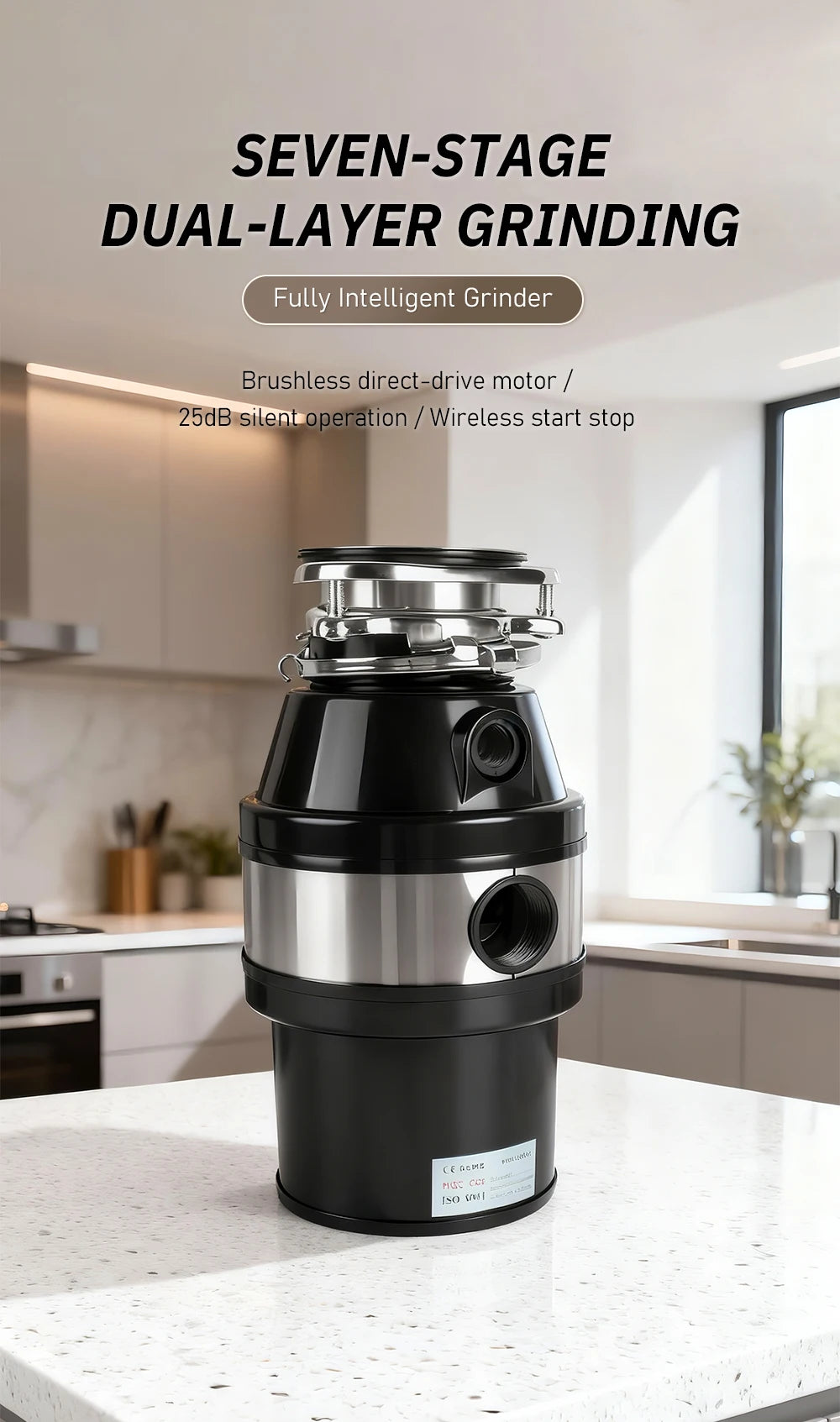 Electric Kitchen Food Waste Disposer Heavy-duty Under Sink Grind Garbage Disposal Unit Food Waste Grinder Machine 220V 550W