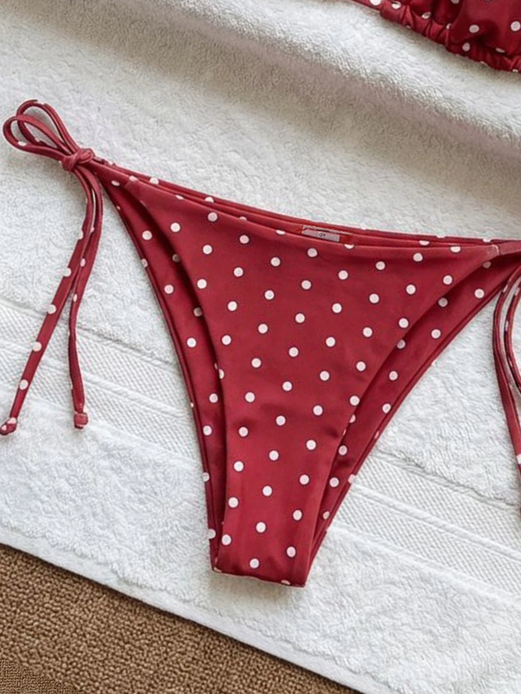 2026 Women's Retro Polka Dot Bikini Set Push up Tie Side Swimwear Sexy String Bikini Bottom for Beach Vacation Bathing Suits