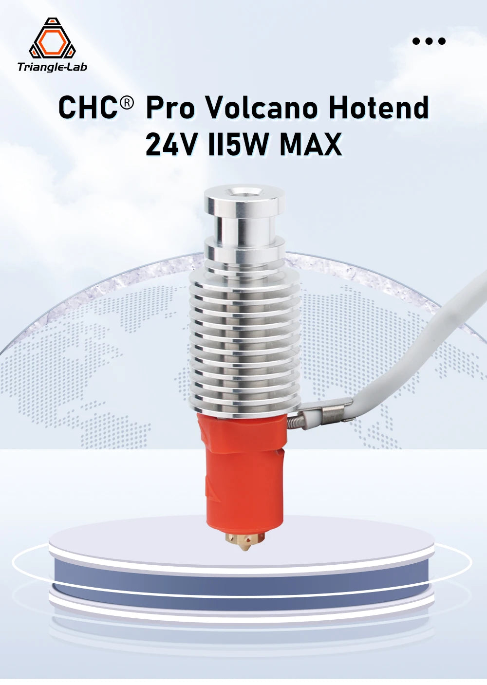 Trianglelab CHC®Pro Volcano Hotend MAX 115W High Power CHC®Pro Ceramic Heating Core Quick Heating for Ender 3 Volcano Hotend CR1