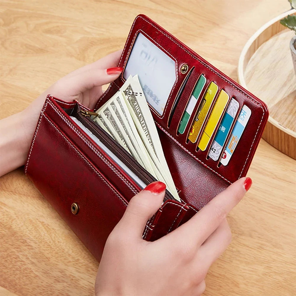 Gothic Moon Black White Cat Leather Wallet Luxury Long Purses for Cards Holder Wallets with Zip Coin Pocket Ladies Handbags