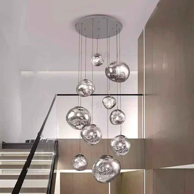 Modern Home Decor Led Ceiling Lamps Pendant Light Chandeliers hanging Light Fixture For Staircase Living Room Indoor Lighting