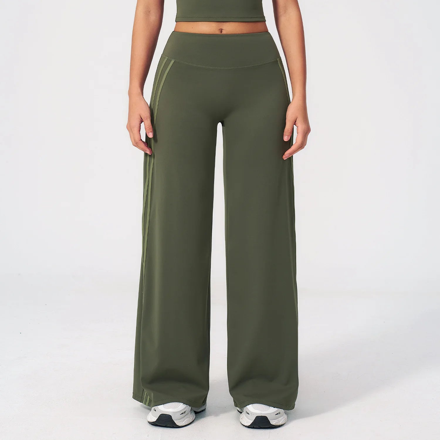 Yoga Pants High Waist Wide Leg Trousers Women Tummy Control Flared Pants Straight Workout Trousers Casual Fitness Bell-bottoms