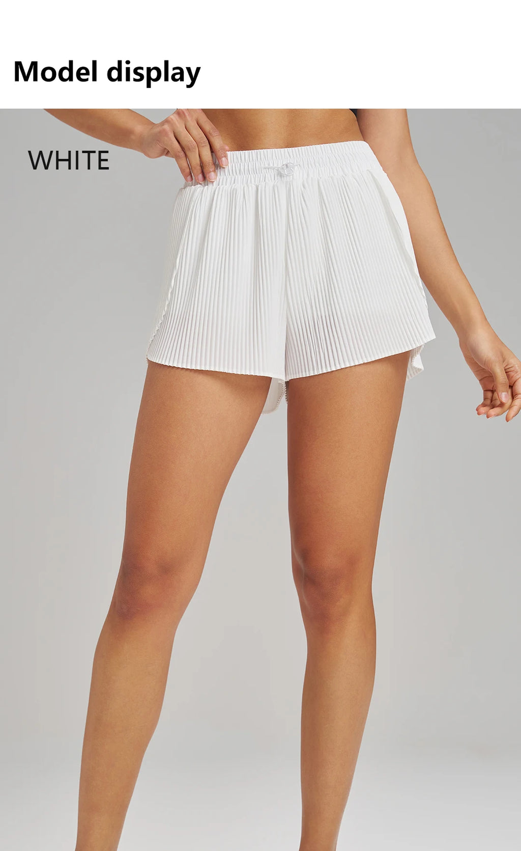 Stretch Outdoor Activities Gym Shorts for Summer Training Women's Quick Dry Sport Pleated Shorts with Hidden Pocket