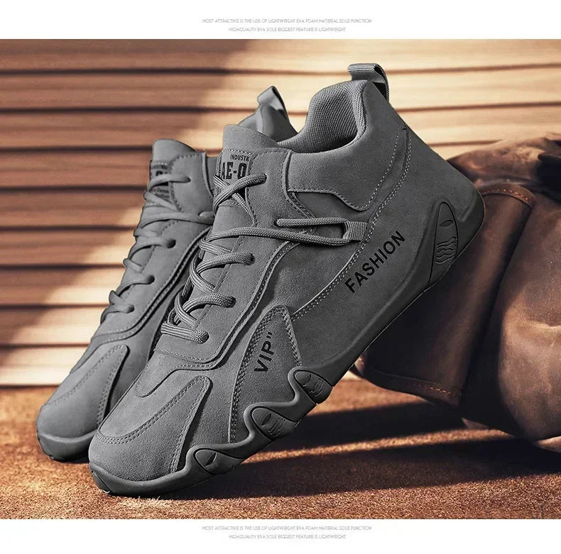 Motocross Boots 2025 Spring Man Casual Sneakers Non Slip Khaki Work Mens Shoe Short Boots Loafers Lace Up Ankle Boots for Men