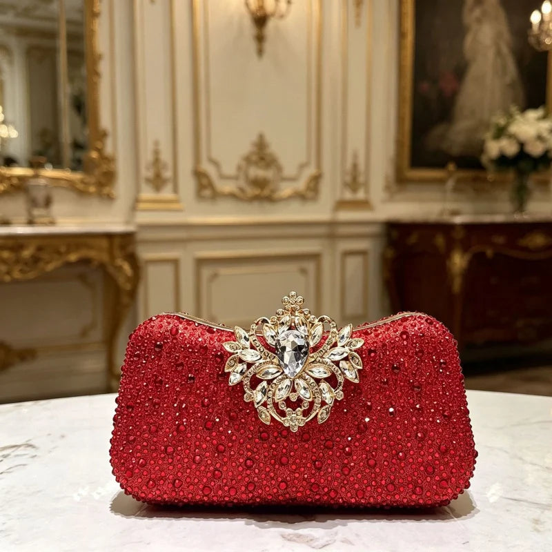 Luxurious Rhinestone Elegant Rhinestone Clasp Clutch Bag Women's Fashionable Elegant Evening Clutch Bag
