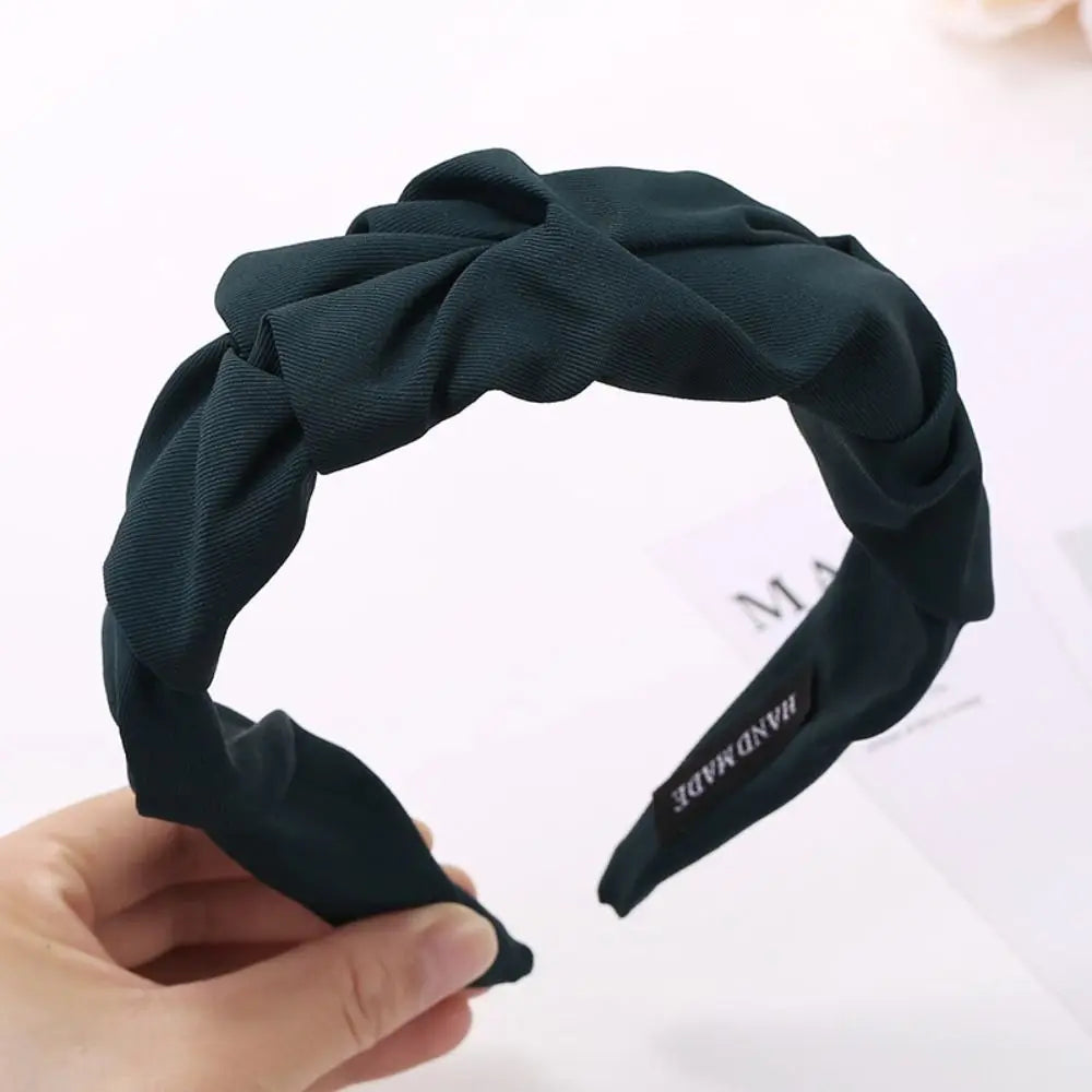 Women Girls Wide Top Knot Hair Bands Headdress Solid Color Cloth Headband Bezel Girls Hairband Hair Hoop Female Hair Accessories