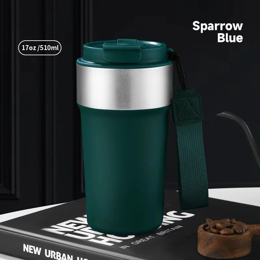 17oz/510ml Insulated Cup 304 Stainless Steel Thermos Coffee Cup Leak-Proof Water Cup with Lid Travel Mug Keep Hot Cold