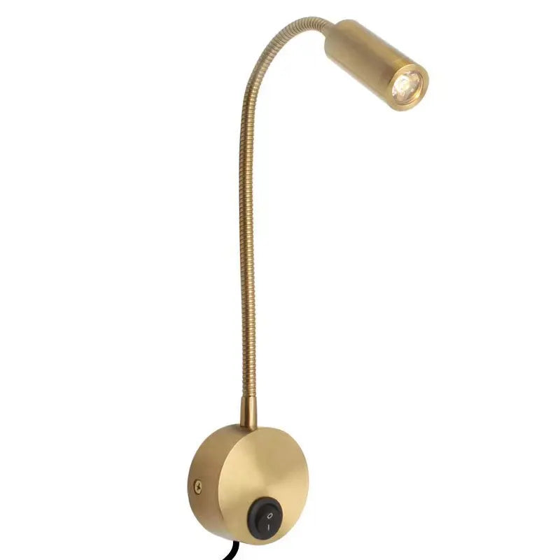 Wall Lmap Sconces Clamp Light 3W Bedroom Lamp On/Off Switch White Silver Black Flexible Gooseneck Home Bedside Reading Lights