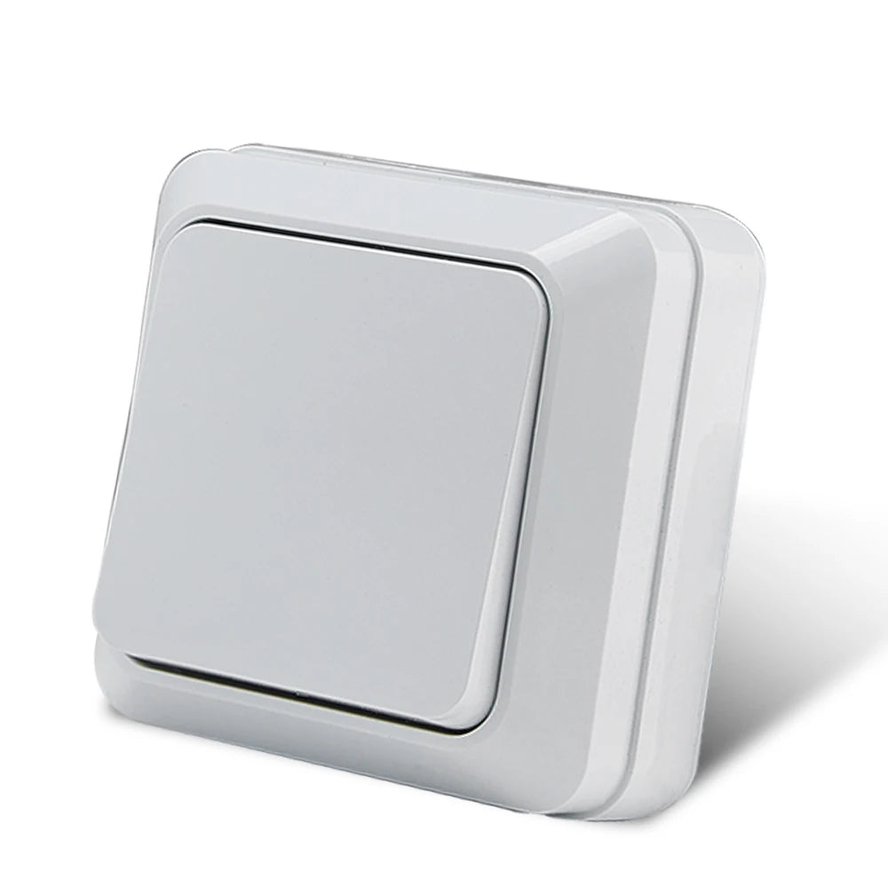 WESA White Wall Mount Socket EU Standard Electrical Outlett Ground Vintage Surface Power Socket Plugs Flame Retardant Plastic