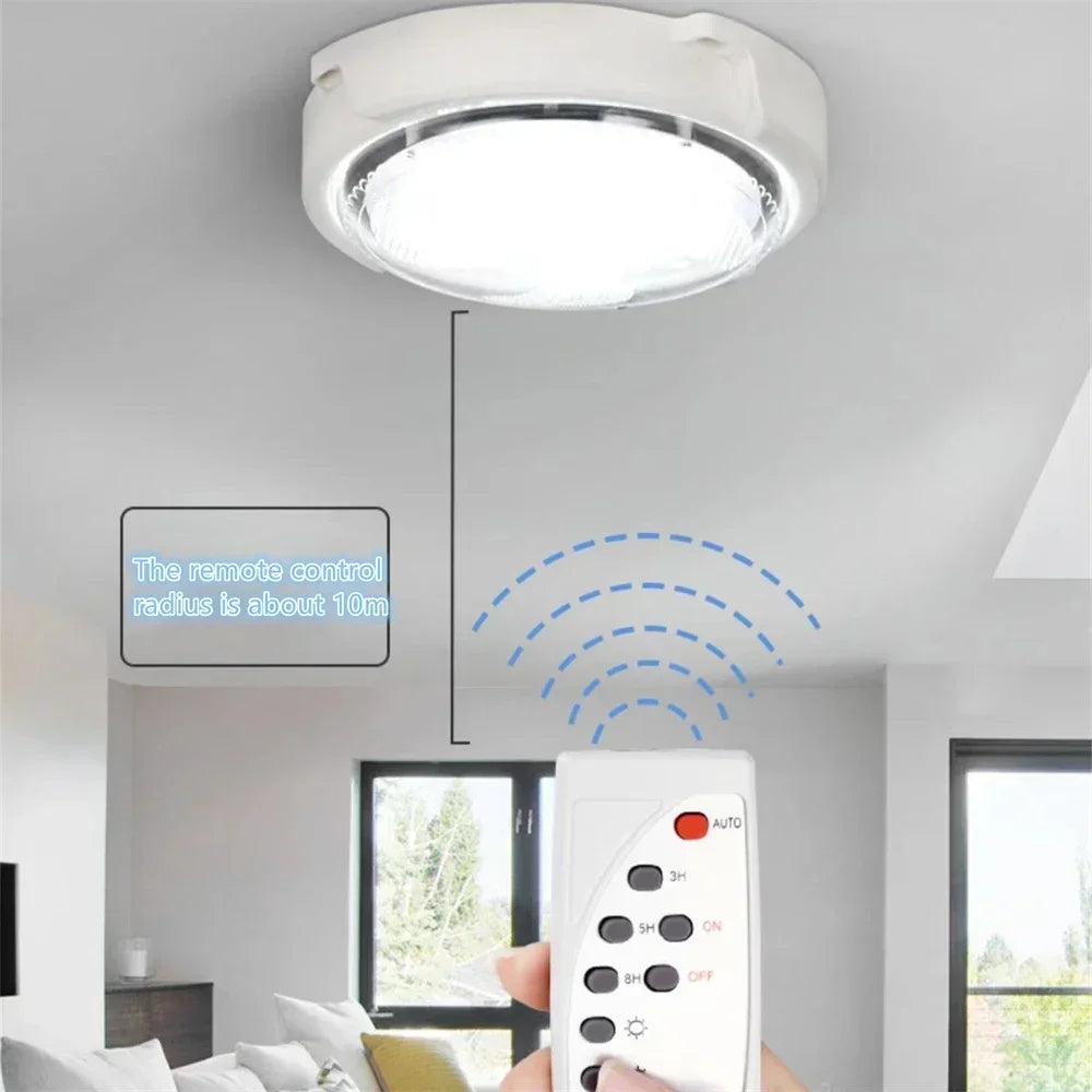 LEDSolar Ceiling Light Indoor Bedroom Corridor Garden Lighting With Remote Control Dimmable Timing Waterproof Solar Ceiling Lamp
