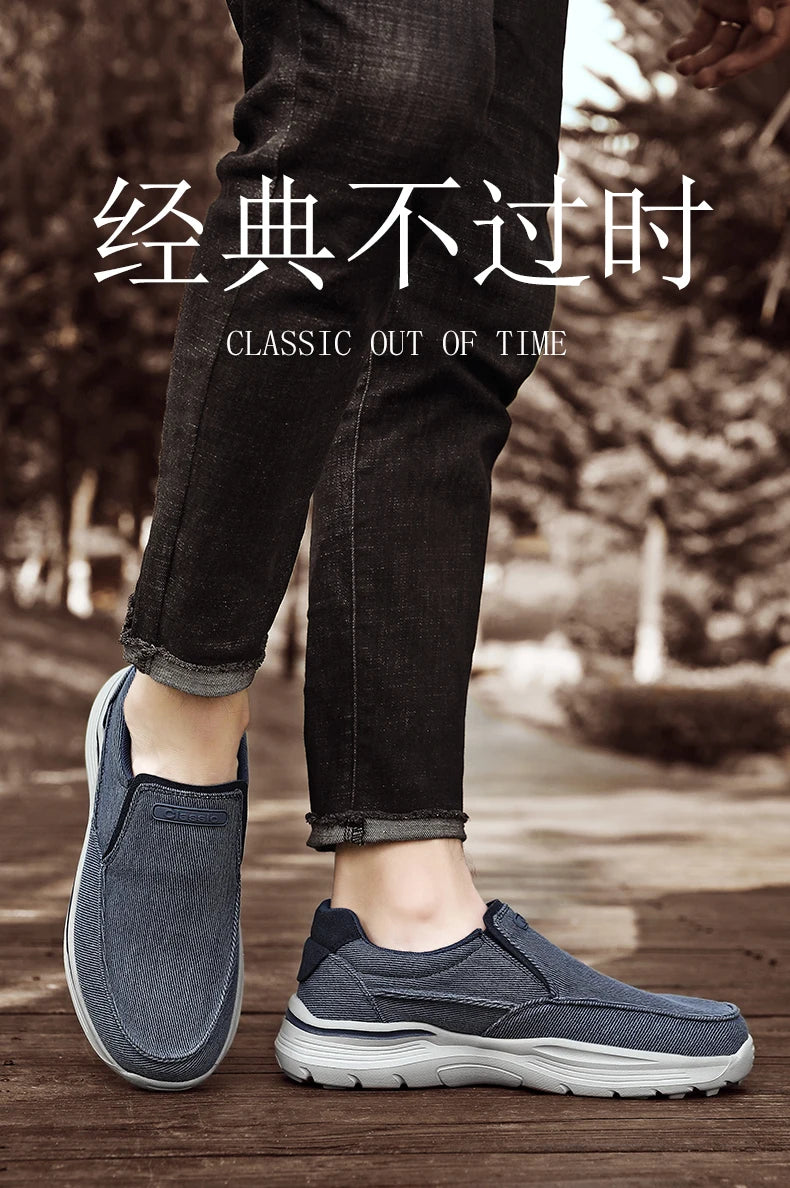 Men's Casual Shoes Canvas Breathable Loafers Men 2025 New Male Comfortable Outdoor Walking Shoes Classic Loafers Men Sneakers
