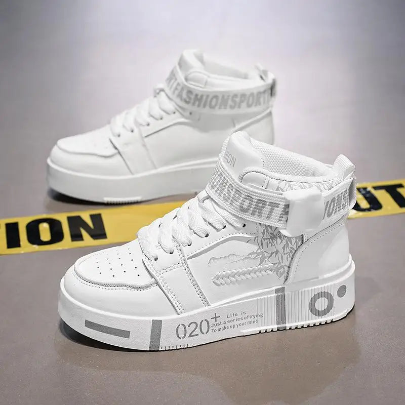 2026Men High Top Boots Platform Vulcanized Sneakers Lace Up Soft Sole Men Casual Walking Shoes Ankle Boots Tenis Masculino 39-45
