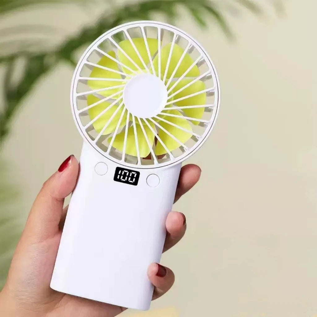 Large capacity battery: 10000mAh fan, power bank, usb battery, strong wind power, mini, handheld, desktop, portable, silent