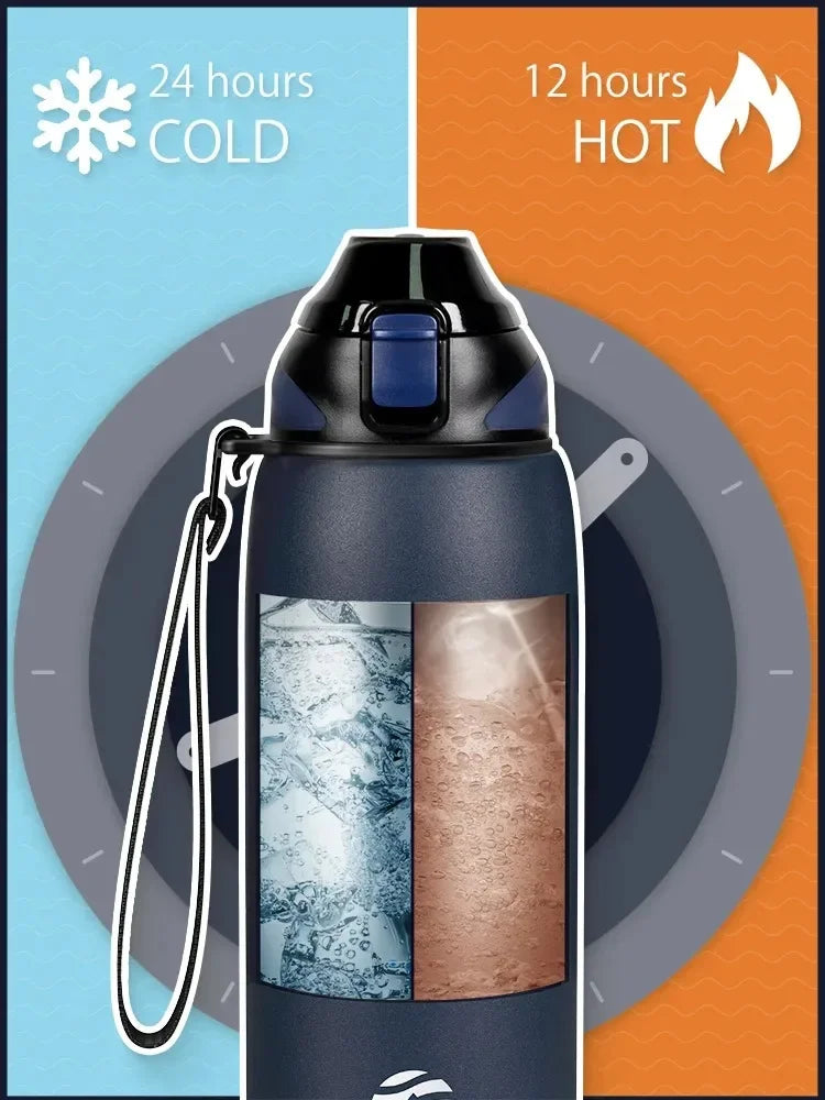 FEIJIAN 600/800/1000ml Travel Water Bottles Vacuum Sports Bottle Warm and Cold Drink Stainless Steel Vacuum Flask Portable