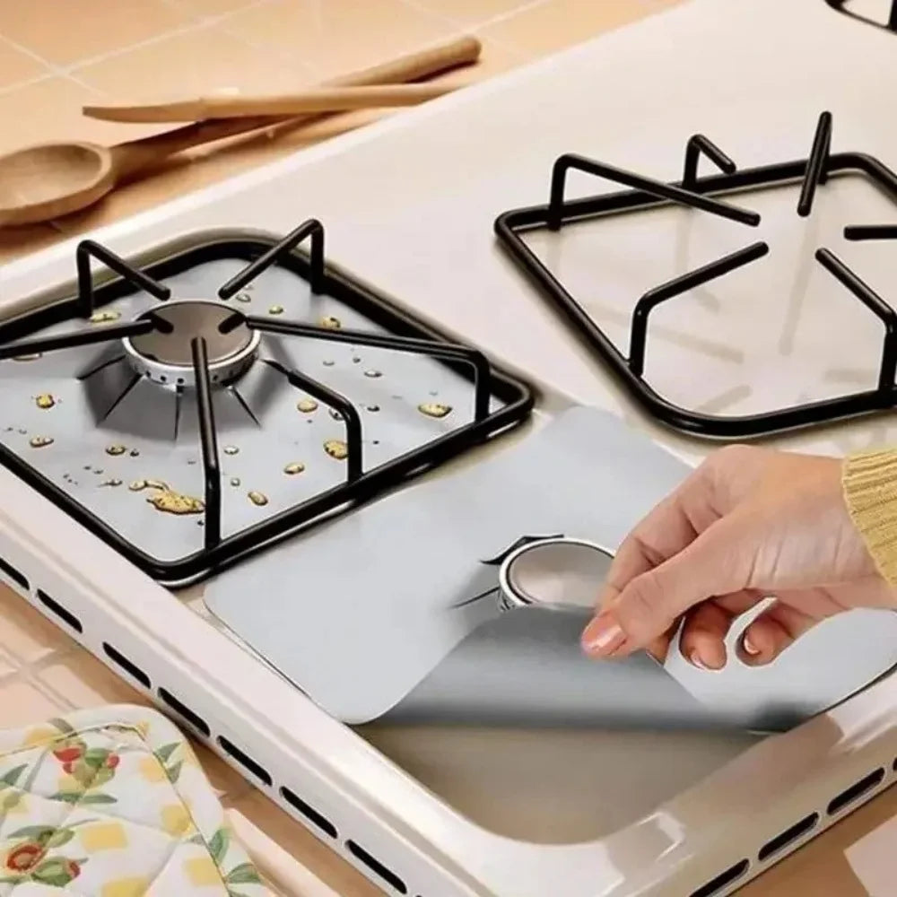 4pcs Washable Gas Stove Surface Protection 27cm Pad Oil And Dirt Resistant Kitchen Cleaning Accessories Household Cooker Tools