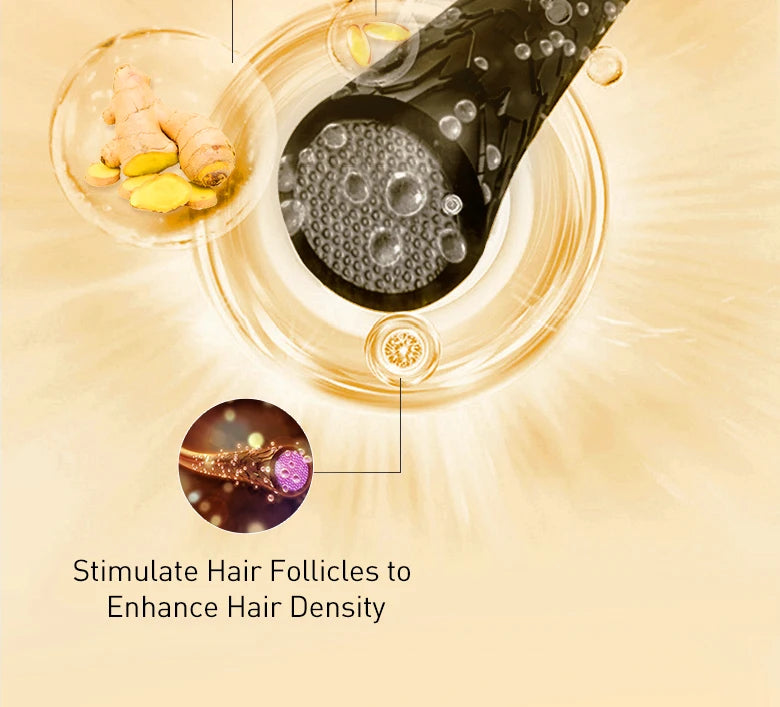 PURC Ginger Shampoo and Biotin Hair Growth Oil Set Fast Hair Growth Loss Treatment Hair Regrowth for Men Women Hair Care