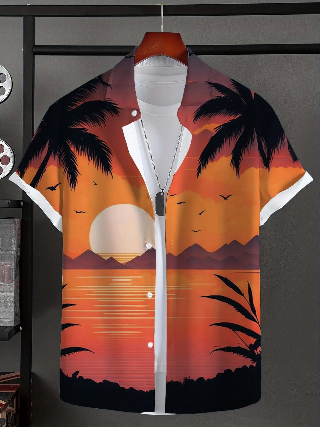 Men's Shirt Hawaiian Shirts For Man Summer New Beach Vacation Short Sleeve Top Casual Men's Blouse Coconut Tree Men Clothing