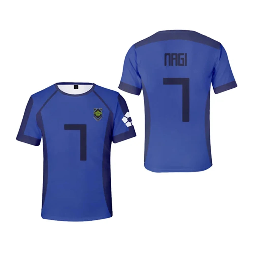 Anime Japan Blue Lock Isagi Yoichi Football Shirt Cosplay Hyoma Chigiri Meguru Bachira Daily Street Style T-shirt Top