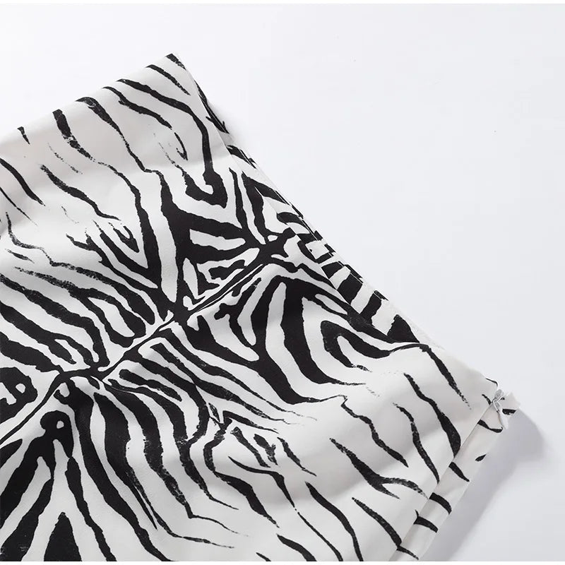 Fashion Zebra Print Women's Skirt High Waist Straight Loose Skirt Chic 2026 Spring Summer New Street Daily Wear Ladies Clothing
