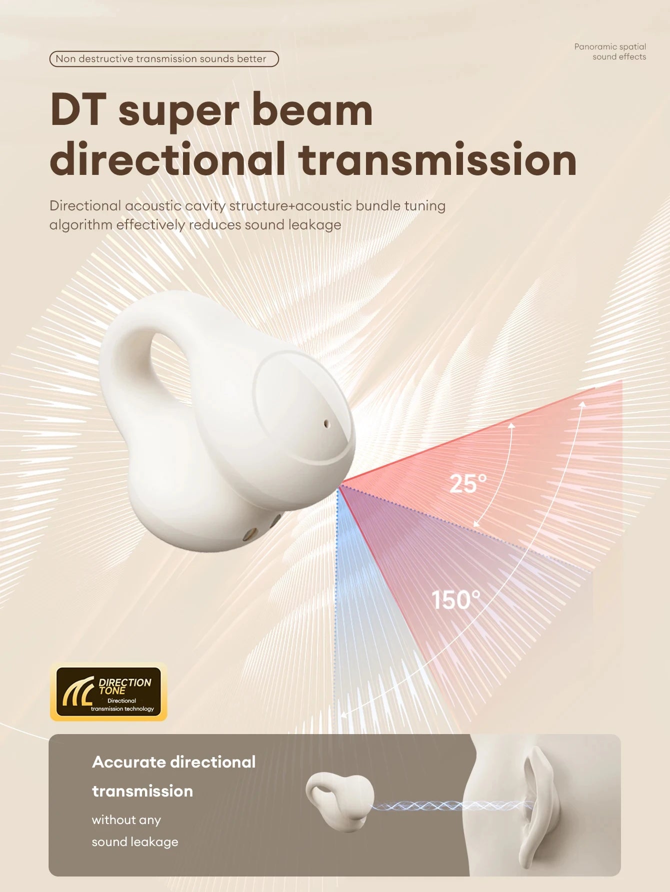 Origina Lenovo LP25 Bluetooth V5.4 Earphones Multi-function Ear-clip Design Headphones Fast Charging With Type-C Port Earbuds