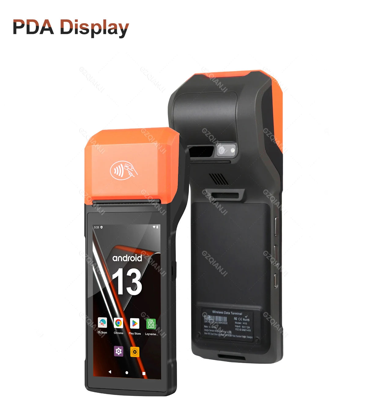 Intelligent Mobile Handheld PDA Terminal Receipt Printer 5.5'' Touch Screen Wireless Connectivity 1D/2D Reader Android 13/14