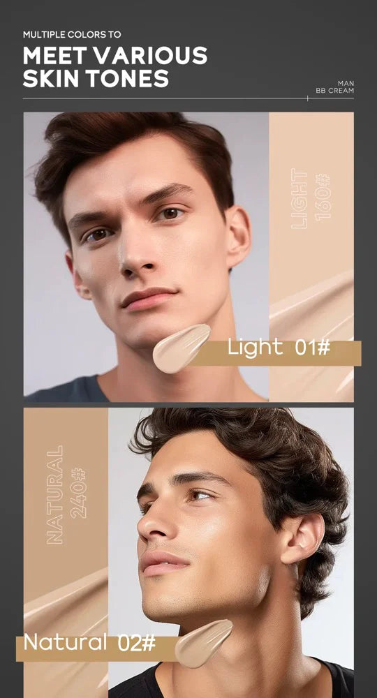 Men’s BB Cream – Full Coverage, Waterproof,Long-Lasting, Natural Matte Finish,Certified, Skin-Friendly, Quick Base for All Looks