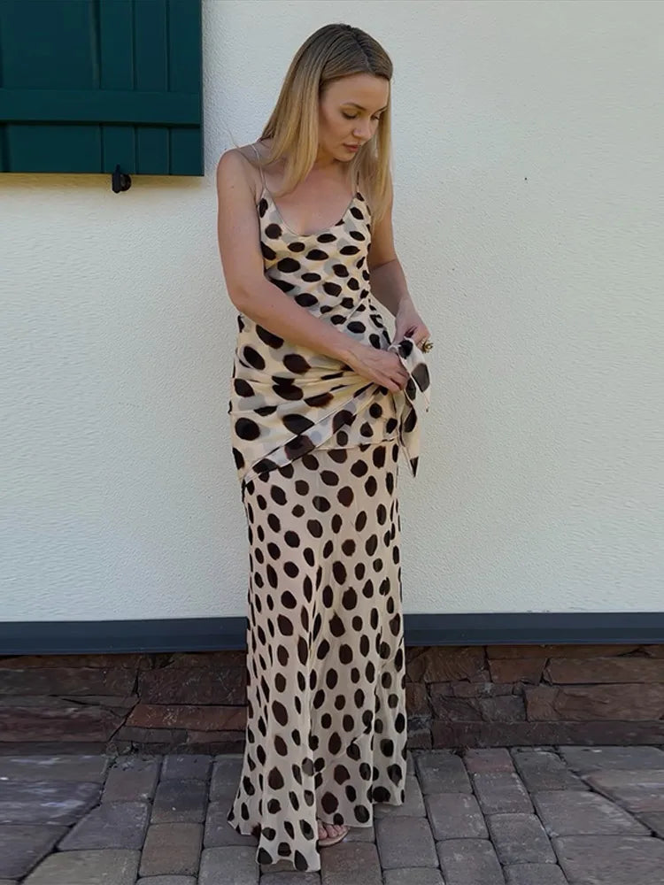 2026 Summer Animal Print Long Dress Outfit Women Backless V-neck Ruched Party Holiday Dresses Sexy Lady Bodycon Slip Dresses