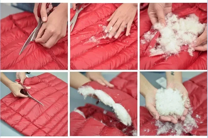 Plus Size White Duck Down Jacket Light-weight Down Jacket Women Inner Cloth Coat Ladies Long Winter Hat Hooded Femal