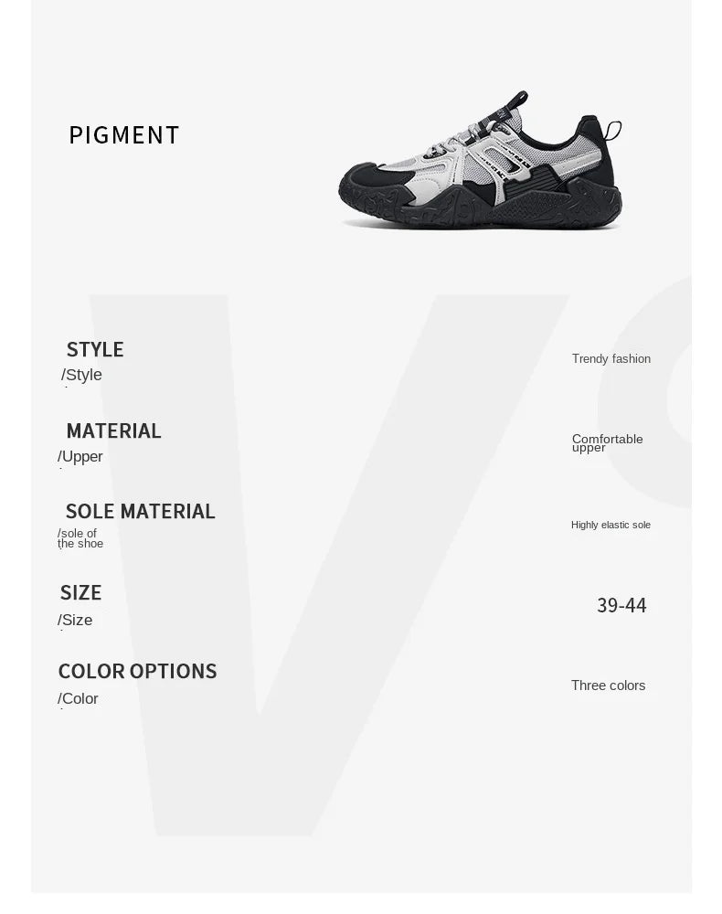 Men's 2026 Summer New Breathable Hiking Sneakers Anti-Slip Wear-Resistant Outdoor Casual Daily Streetwear Footwear in 3 Colors