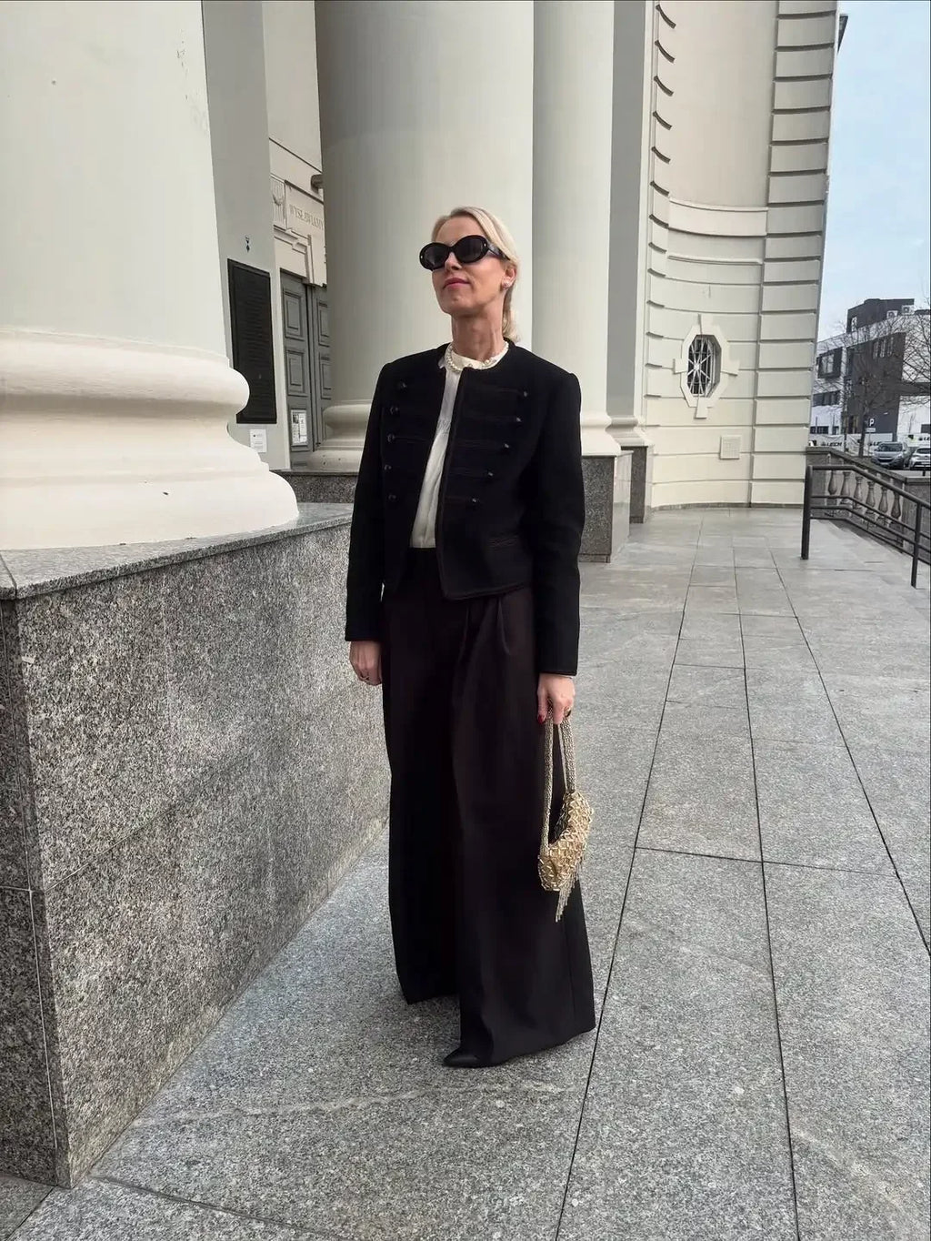 Black Round Neck Military Jacket Women Casual Full Sleeve Buttons Cropped Slim Coat 2026 Lady Daily Street Napoleon New Jackets
