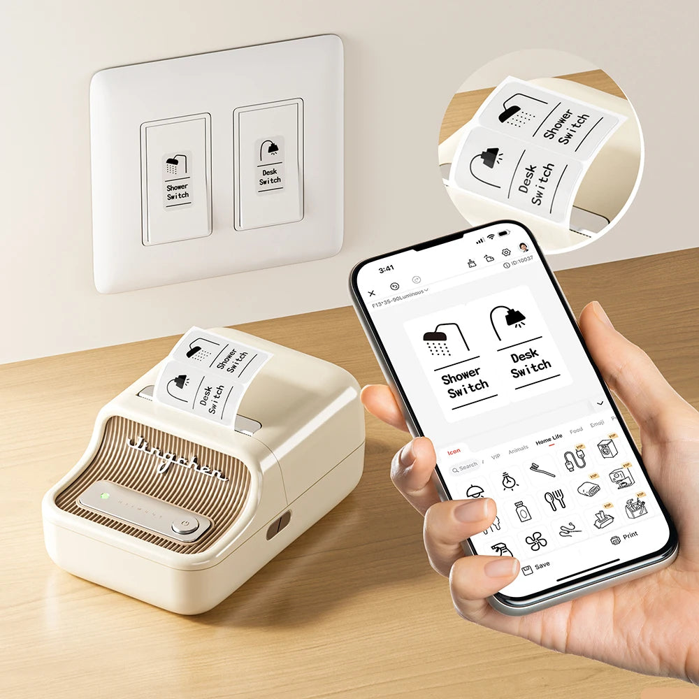 NiiMbot B21 Mini Thermal Printer Wireless Barcode Label Maker Bluetooth Portable Adhesive Label Printers for Office Commercial