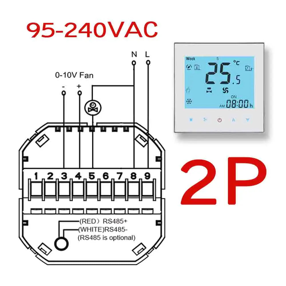 0-10V fan temperature regulator 2P air conditioning temperature controller with TUYA WiFi