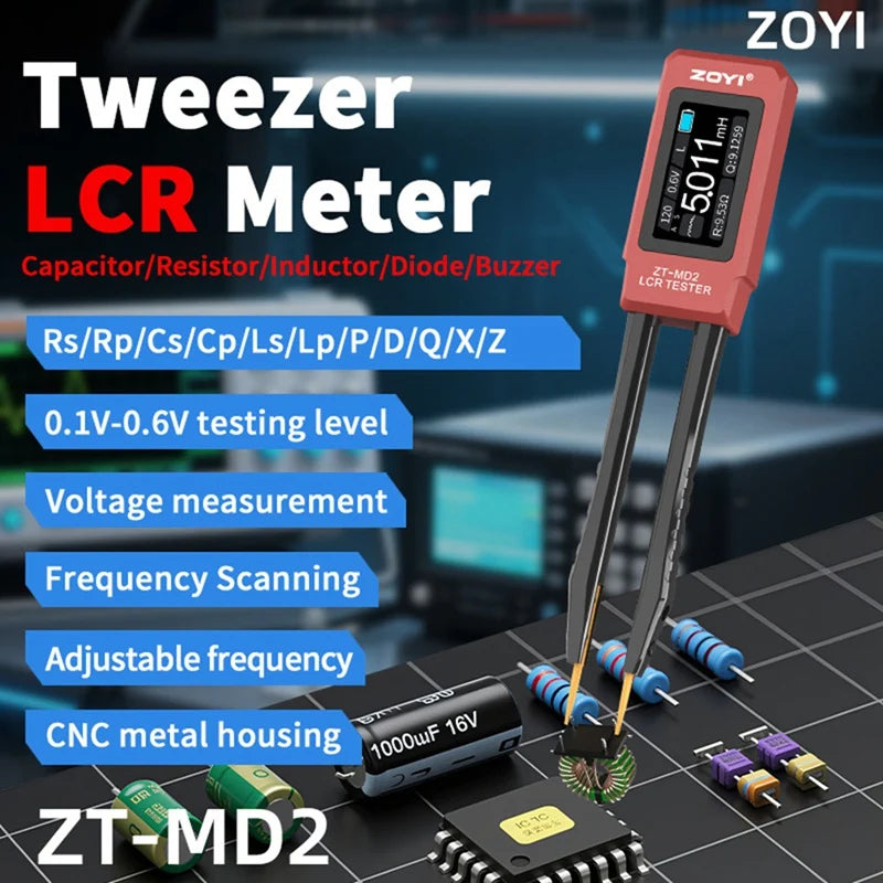 -MD2 Digital Smart Tweezer Meter for Resistance Capacitance Inductance Intelligent Digital Tweezers Calibration Board