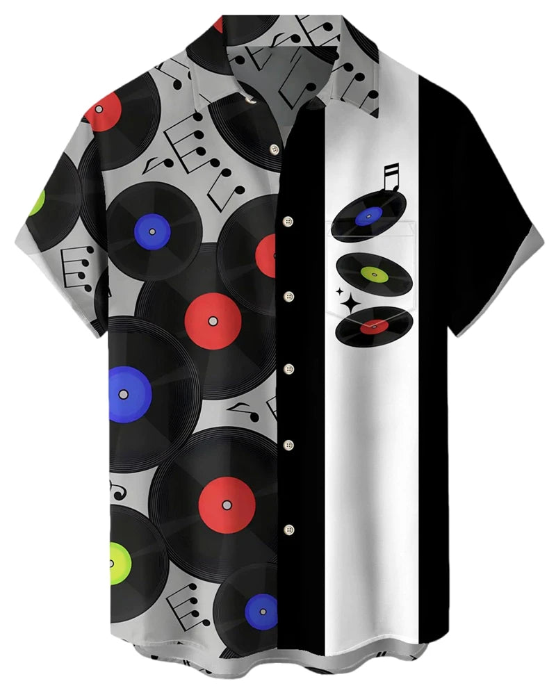 Music Men's Shirt 3d Print Casual Fashion Short Sleeved Shirt For Men Loose Summer Hawaiian Shirt Man Casual Men's Clothing New