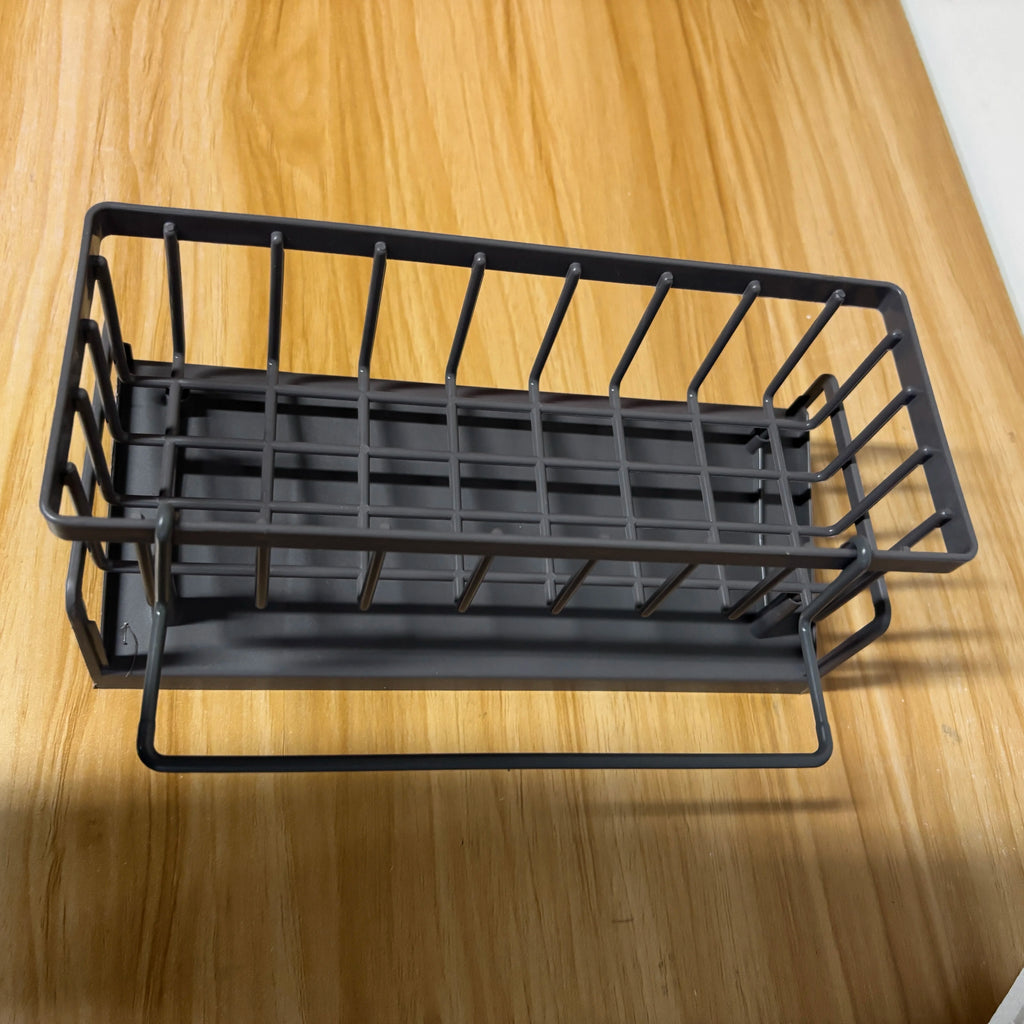 Kitchen Spice Storage Shelf with Drainage Rack, Installation Sink Organizer, Tap-Mounted Shelf for Home Kitchen Accessories