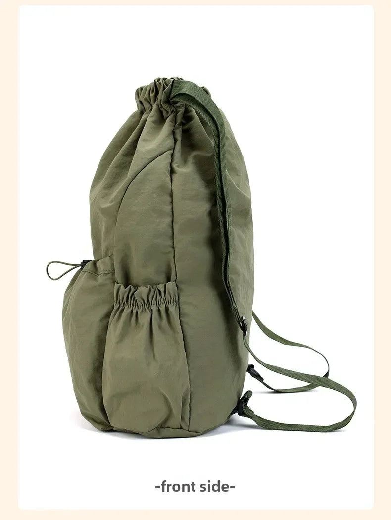 Fashionable Lightweight Drawstring Backpack: Large-Capacity Waterproof Sports Bag for School, Books, Outdoor Activities, Travel