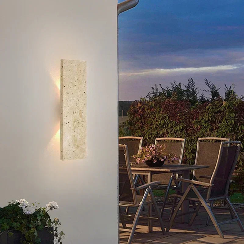 Outdoor Waterproof Wall Lamps Strip Natural Stone Wall Lights 18W LED Wall Lamp Bedroom Exterior Outdoor Lighting Fixtures