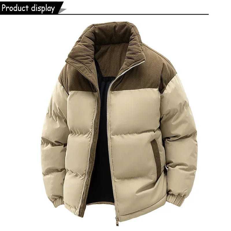 Winter Men Waterproof Windproof Casual Jacket Mens Puffer Hooded Fashion Jacket Man Outdoor Loose Thick Jacket Windbreaker Parka