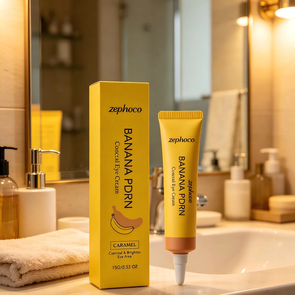 Zephoco Dark Circles Concealer Banana Pdrn Cover Blemishes Eye Brightener Lightweight Non-sticky Under-Eye Concealer Moisturizer