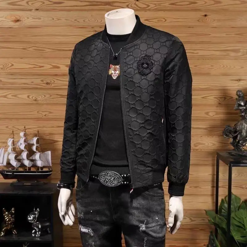 Men's Jacket Spring/Autumn New Trendy Brand Fashionable Slim Fit Thin Style Trendy Badge Embroidered Baseball Jacket Casual