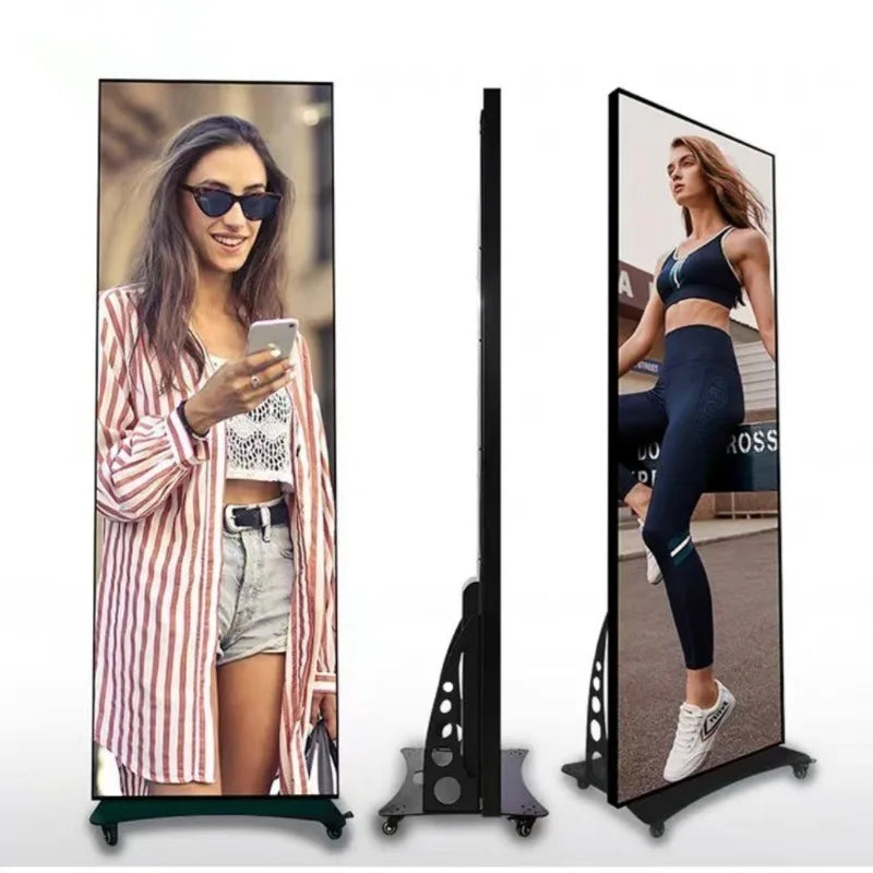 LED Display Poster Screen, Indoor Vertical Advertising Screen, Movable Folding, Exhibition Promotion