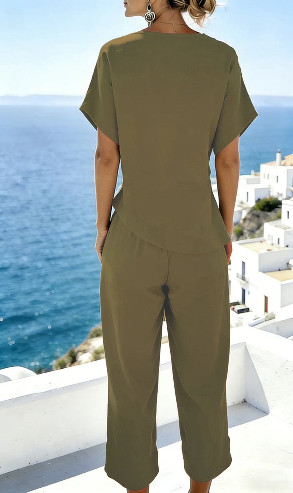 2 pieces women sets 2026 summer new fashion solid color irregular short-sleeved top+solid pant sets women's clothing