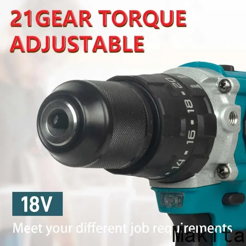 MAKITA 18V lithium electric rechargeable hand drill 13mm DDF487RTJX without charge