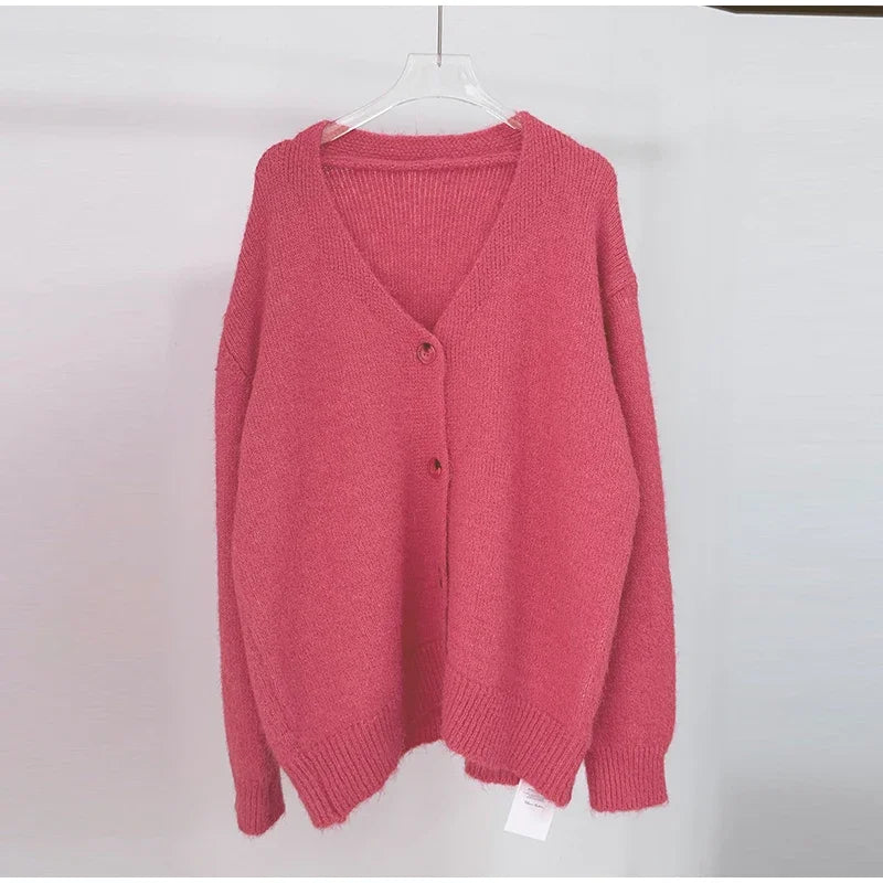 Casual Knitted Solid Cardigan Women Elegant Full Sleeve Single Breasted Sweater Female 2026 Autumn All-match Sweaters Lady